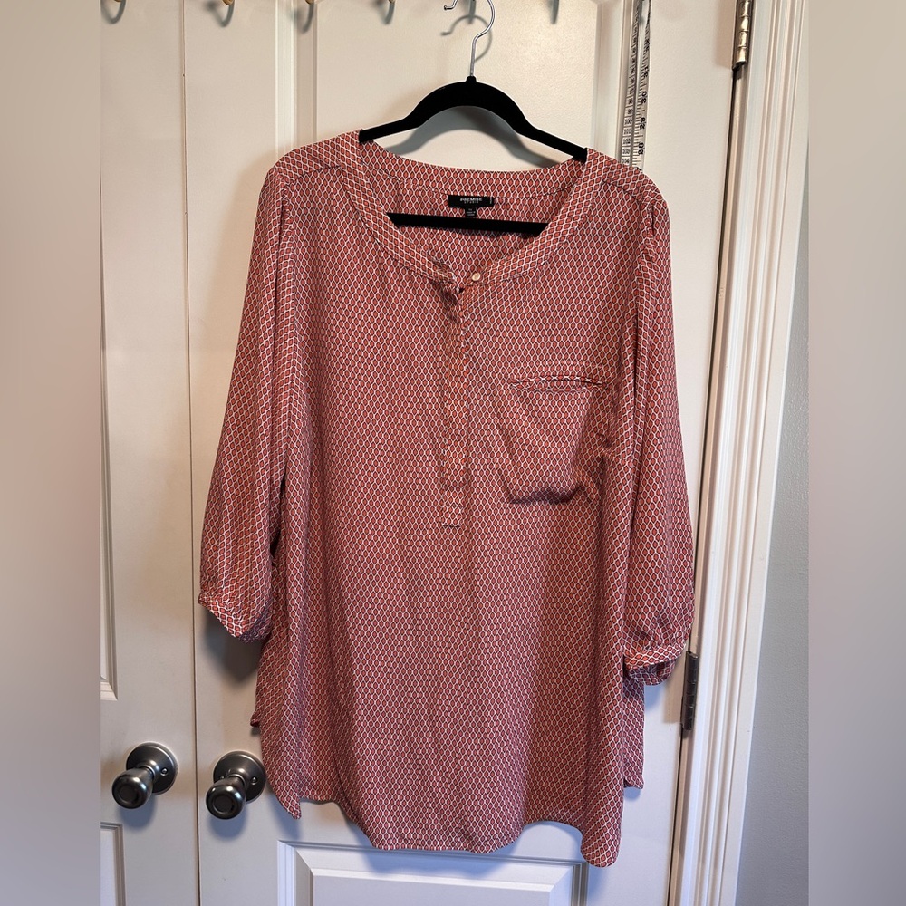 Premise Pink Geometric Blouse Tunic